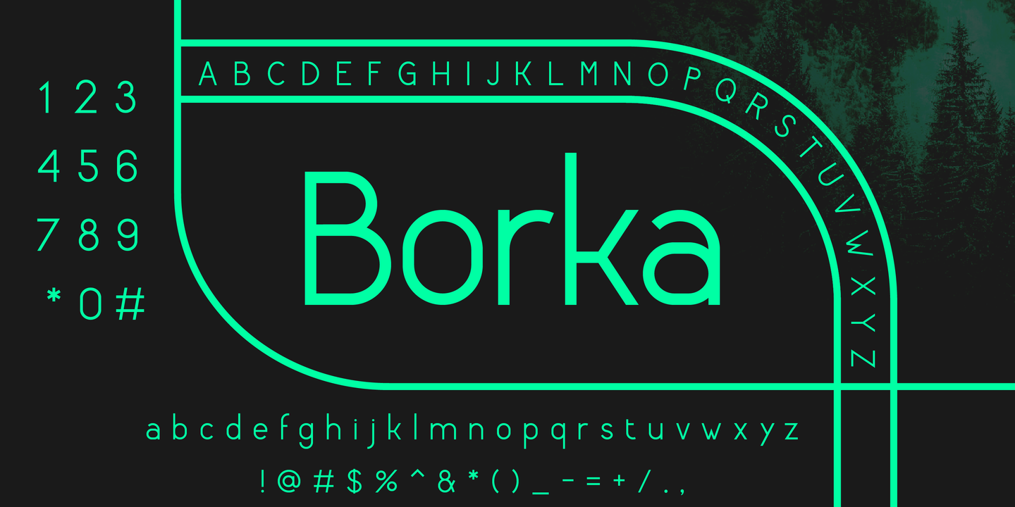 Przykład czcionki Borka
